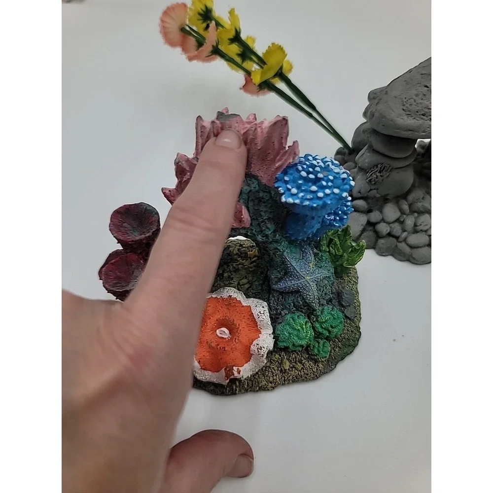 5pc Fake Coral Aquarium Decoration Lot‎ Anemone Cave Colorful READ